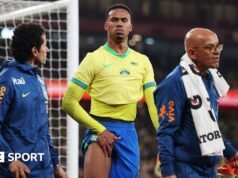Gabriel lesionado: El defensa del Arsenal tuvo un problema en la ingle en el amistoso con Brasil