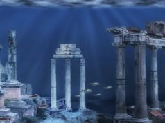 Los arqueólogos encuentran rastros de la ciudad hundida de la Atlántida en la vida real escondida debajo de un lago después de ser destruida por un terremoto