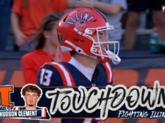 Luke Altmyer conectó con Hudson Clement para un touchdown de 22 yardas, dándole a Illinois la ventaja sobre Maryland.