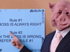 El presidente Pig y sus partidarios porcinos