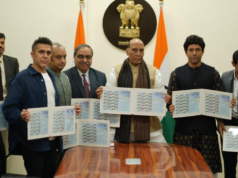 Farhan Akhtar y el equipo de 120 Bahadur se reúnen con Rajnath Singh para un evento especial