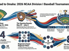 Calendario del torneo de béisbol de la División I de la NCAA 2026, cuadro y PDF imprimible: Regional, Súper Regional, Serie Mundial Universitaria Masculina (Omaha)