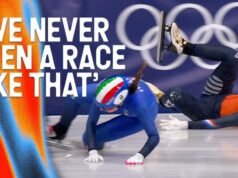 Juegos Olímpicos de Invierno 2026: Seis patinadores chocan en una salvaje semifinal de patinaje de velocidad