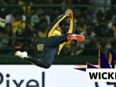 Nissanka hizo una atrapada increíble para despedir a Maxwell