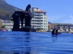 Los restos del RMS Athena en Ciudad del Cabo, Sudáfrica