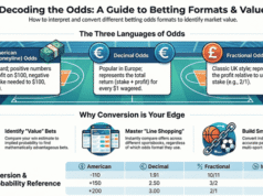 Convertidor de probabilidades: herramientas gratuitas + guía de probabilidades, decimales y fracciones estadounidenses