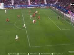 Vinicius Junior igualó el marcador del Real Madrid ante Osasuna