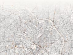 Pegatinas minimalistas de mapas de la ciudad.