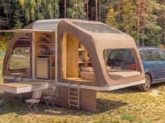 El pequeño y genial remolque se transforma en una mini casa portátil de dos dormitorios que puedes llevar a cualquier parte
