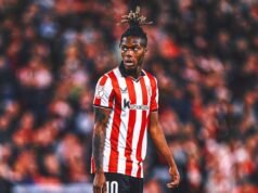 La estrella española Nico Williams está de baja indefinidamente por un dolor en el hueso púbico