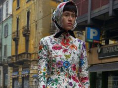 Yoni Tjin luce un vestido de Gucci La Famiglia en la próxima portada del número 76 de la revista X