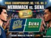 Juego de campeonato MAAC 2026: calendario del partido Merrimack vs.Siena, probabilidades y seguimiento de la tabla
