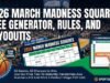 Marzo de 2026 Madness Squares: generador gratuito, reglas y pagos