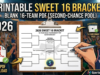 Cuadro Sweet 16 imprimible: PDF del torneo de la NCAA de 16 equipos en blanco