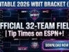 Cuadro WBIT 2026 imprimible: campos, calendario y canales de televisión oficiales de los 32 equipos
