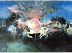 Muestras de agua de todo el mundo se disuelven en los enormes cuadros de ensueño de Dima Ribus