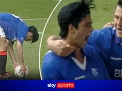 ¡¿Coincidencia?! ¡Arteta ayudó a los Rangers a ganar el título por diferencia de goles gracias a un penalti en el último minuto!